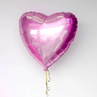 Шар сердце с гелием розовый
