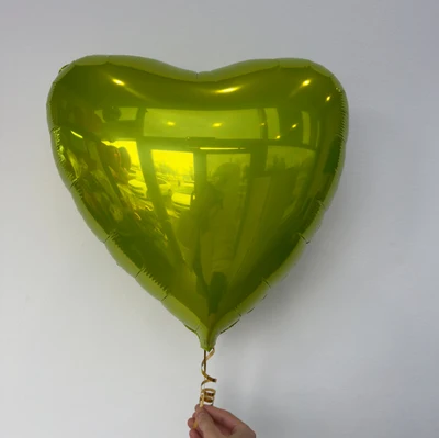 Шар сердце с гелием зеленый