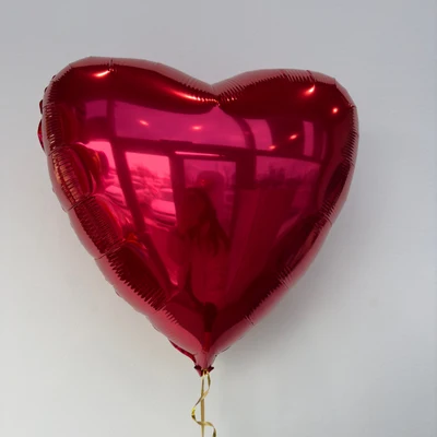 Шар сердце с гелием красное